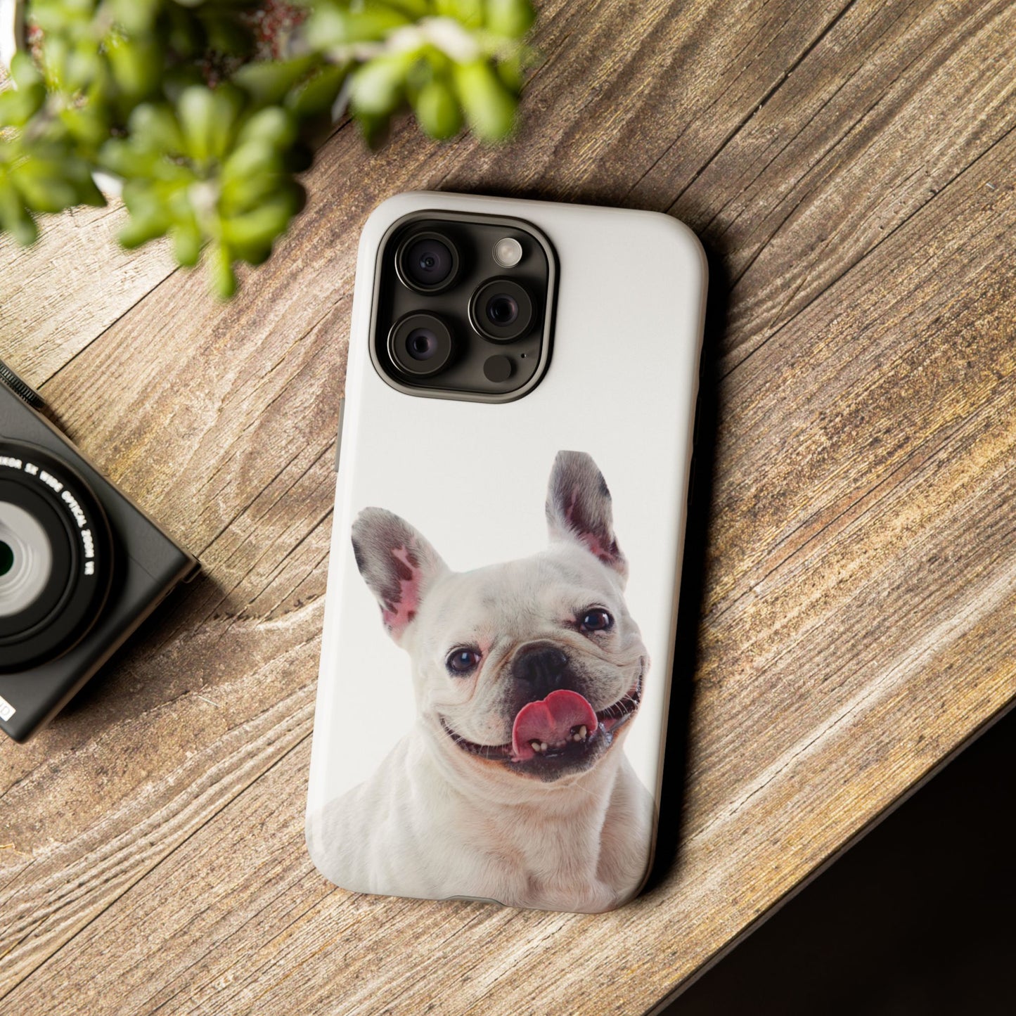 Adorable French Bulldog Protective Phone Case – Dual Layer, Wireless Charging Support | iPhone, Samsung, Google