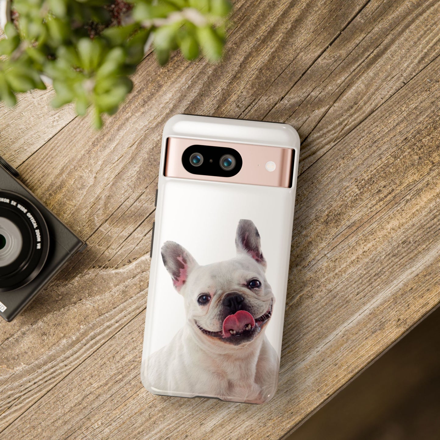 Adorable French Bulldog Protective Phone Case – Dual Layer, Wireless Charging Support | iPhone, Samsung, Google