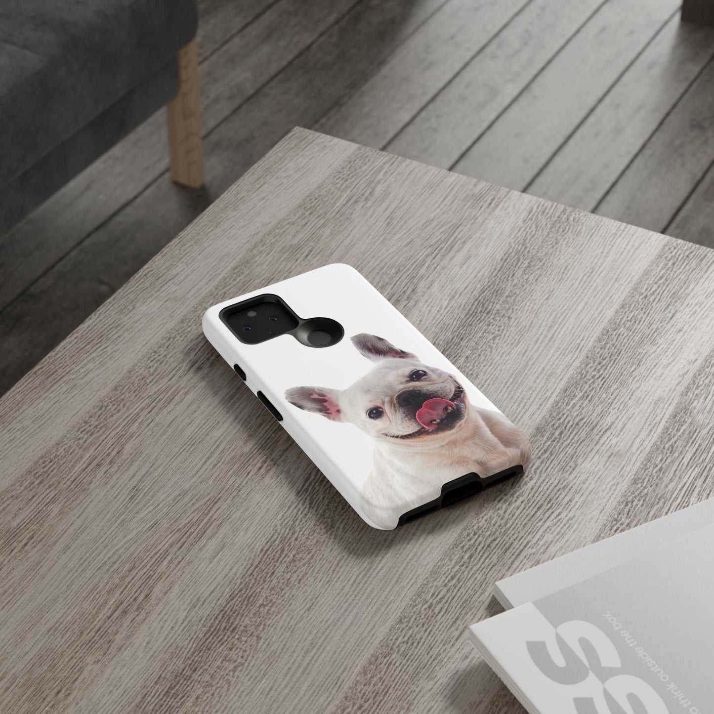 Adorable French Bulldog Protective Phone Case – Dual Layer, Wireless Charging Support | iPhone, Samsung, Google