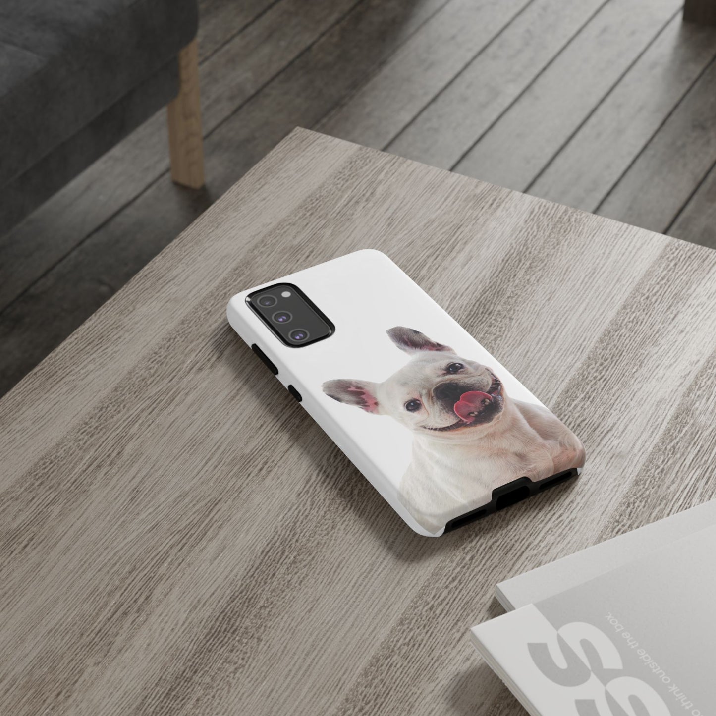 Adorable French Bulldog Protective Phone Case – Dual Layer, Wireless Charging Support | iPhone, Samsung, Google