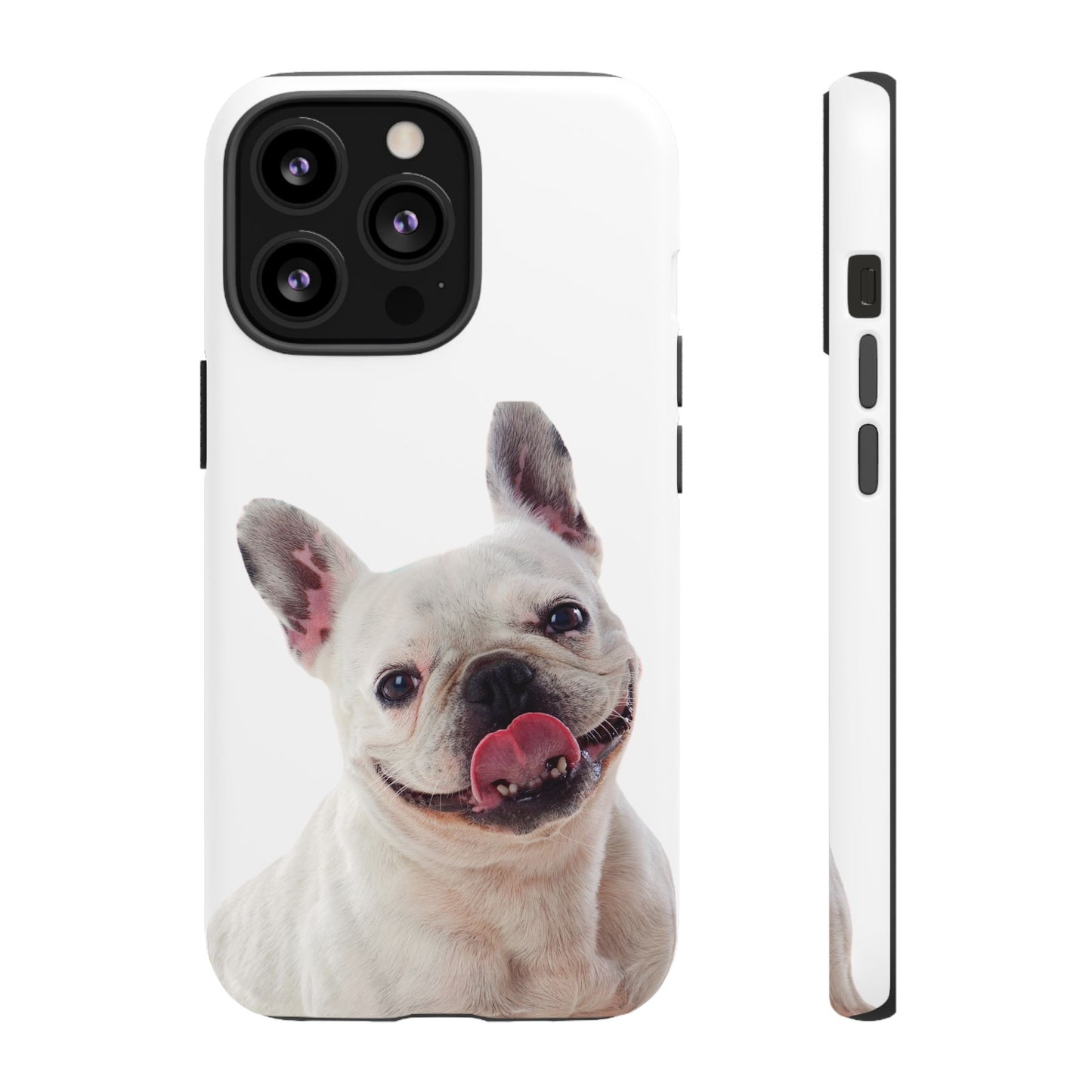 Adorable French Bulldog Protective Phone Case – Dual Layer, Wireless Charging Support | iPhone, Samsung, Google