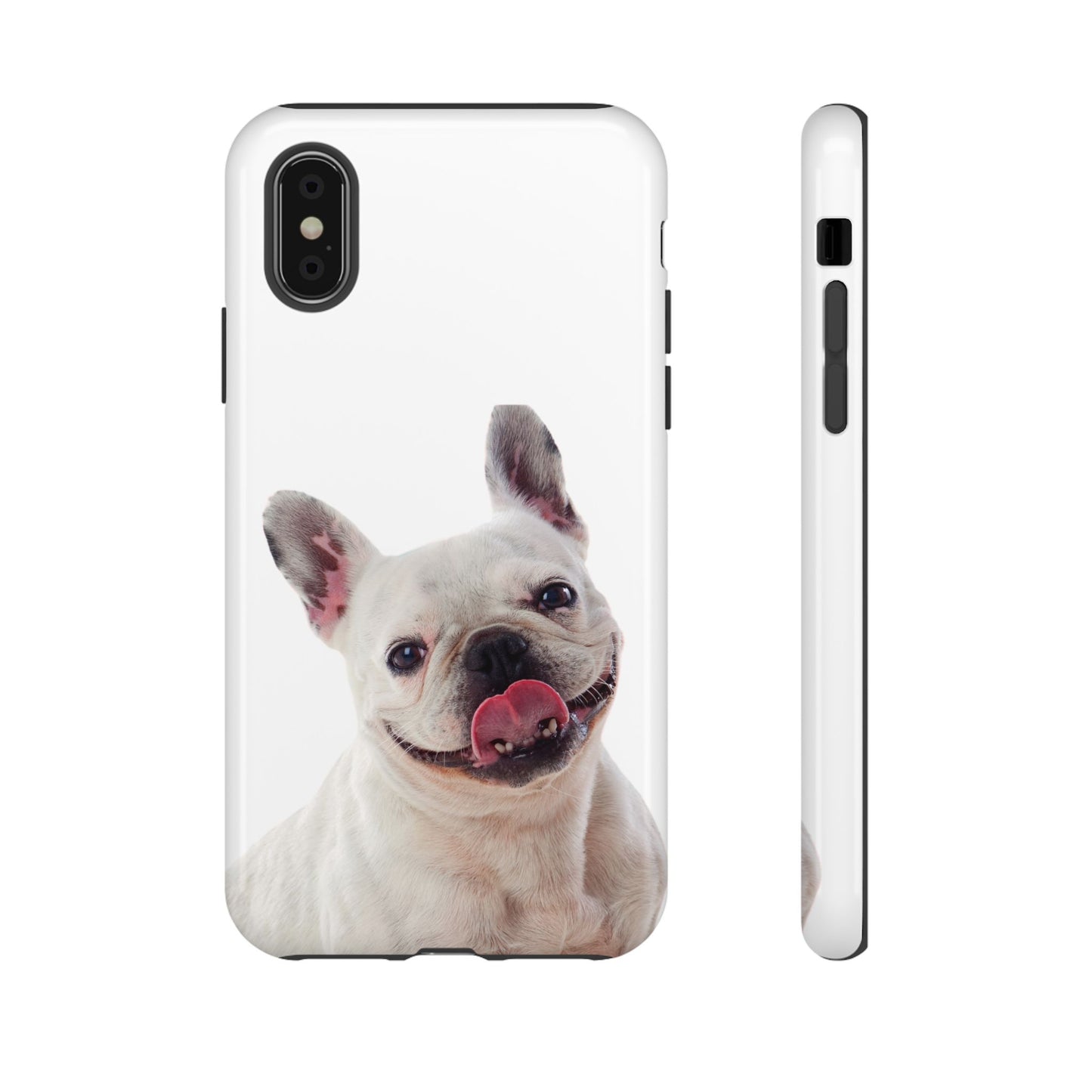 Adorable French Bulldog Protective Phone Case – Dual Layer, Wireless Charging Support | iPhone, Samsung, Google