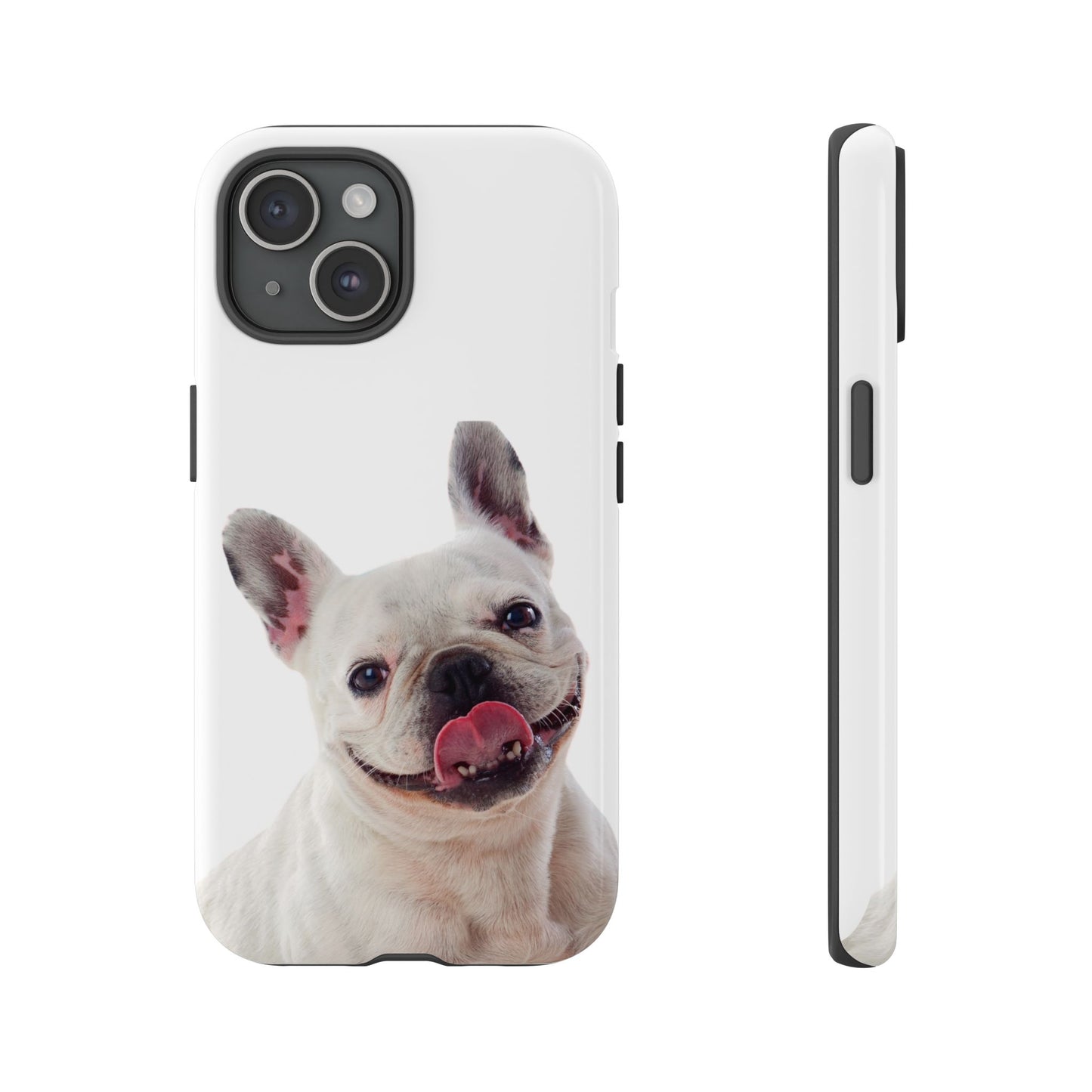 Adorable French Bulldog Protective Phone Case – Dual Layer, Wireless Charging Support | iPhone, Samsung, Google