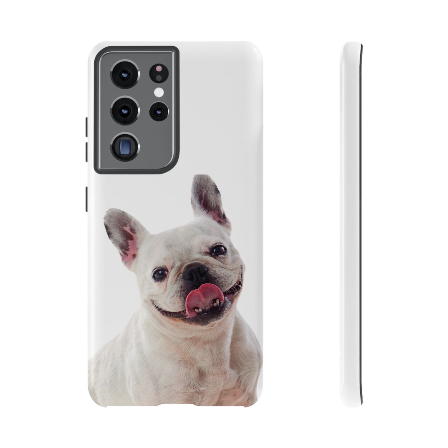 Adorable French Bulldog Protective Phone Case – Dual Layer, Wireless Charging Support | iPhone, Samsung, Google