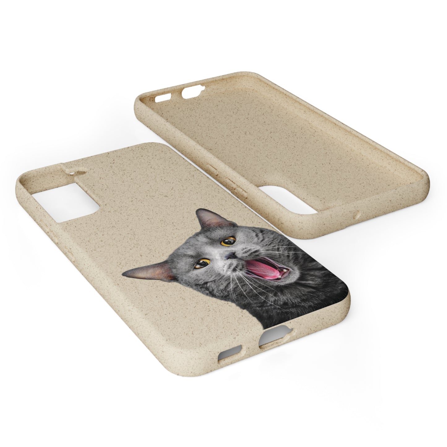 Biodegradable Cat Lover Phone Case – Eco-Friendly, Wireless Charging, Plant-Based Materials | Multiple Sizes Available