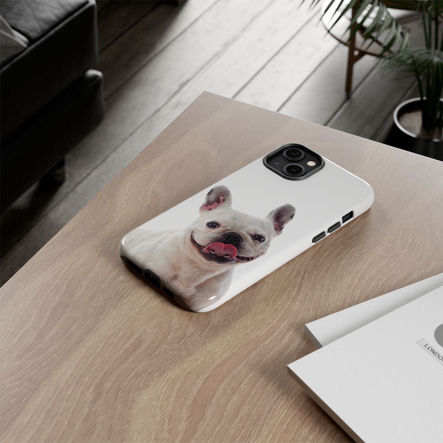 Adorable French Bulldog Protective Phone Case – Dual Layer, Wireless Charging Support | iPhone, Samsung, Google