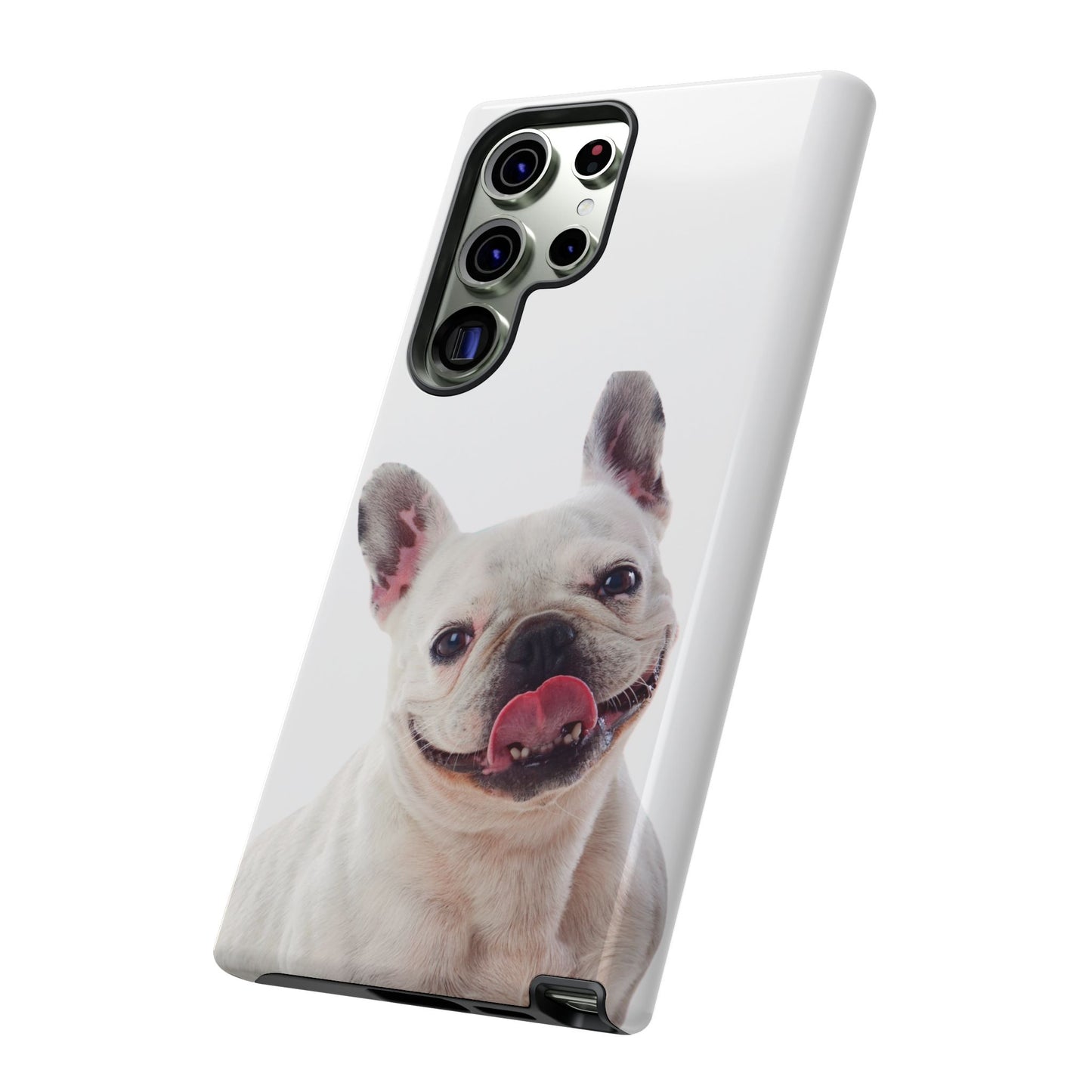 Adorable French Bulldog Protective Phone Case – Dual Layer, Wireless Charging Support | iPhone, Samsung, Google