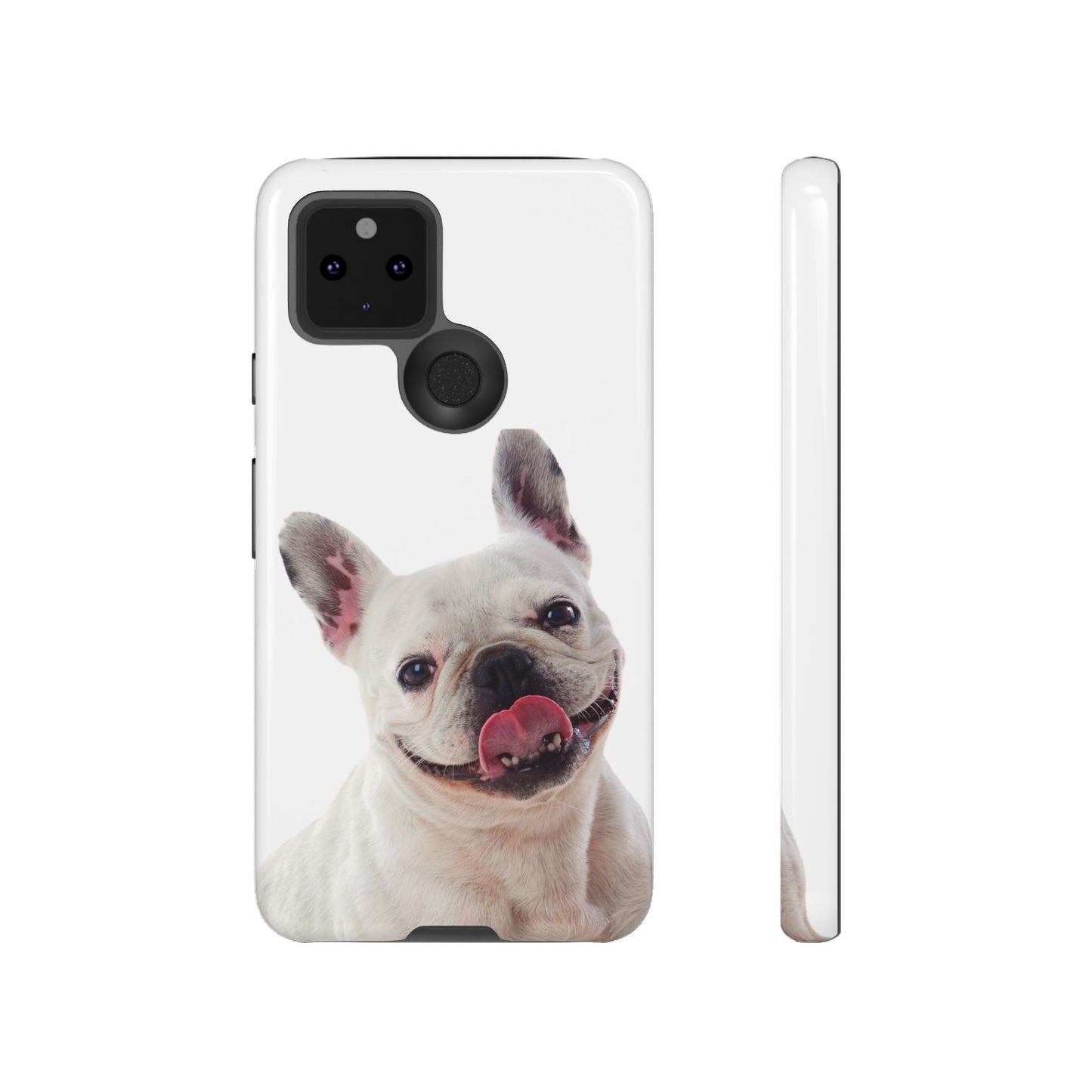 Adorable French Bulldog Protective Phone Case – Dual Layer, Wireless Charging Support | iPhone, Samsung, Google