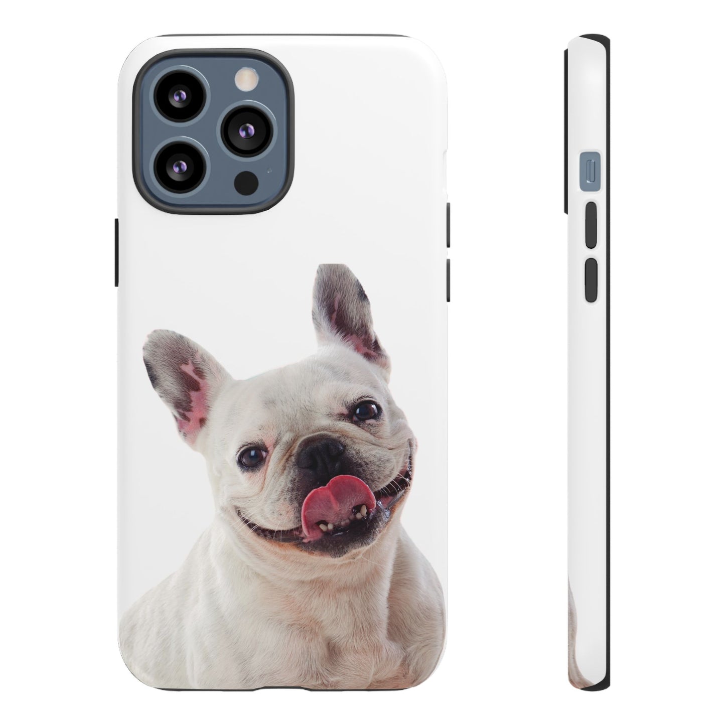 Adorable French Bulldog Protective Phone Case – Dual Layer, Wireless Charging Support | iPhone, Samsung, Google