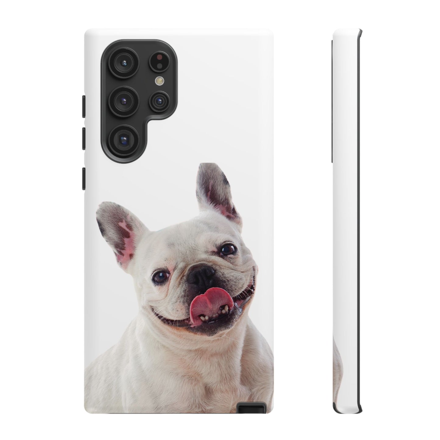 Adorable French Bulldog Protective Phone Case – Dual Layer, Wireless Charging Support | iPhone, Samsung, Google