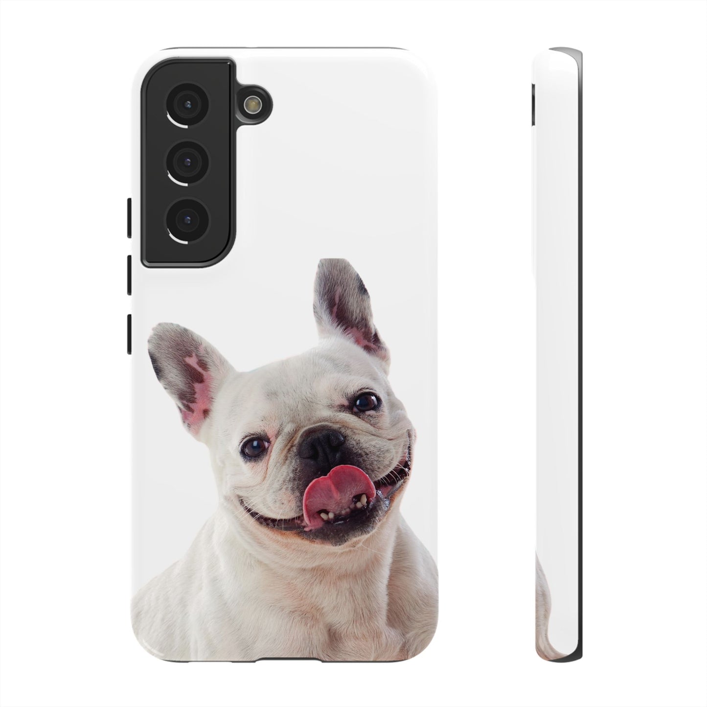 Adorable French Bulldog Protective Phone Case – Dual Layer, Wireless Charging Support | iPhone, Samsung, Google