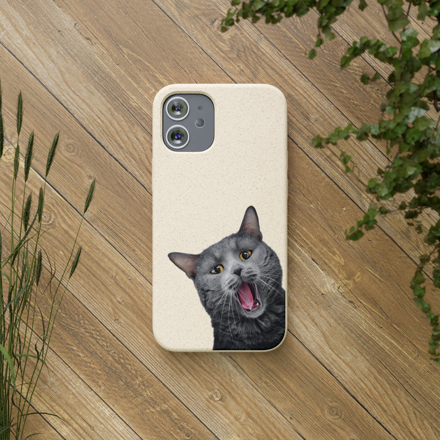 Biodegradable Cat Lover Phone Case – Eco-Friendly, Wireless Charging, Plant-Based Materials | Multiple Sizes Available