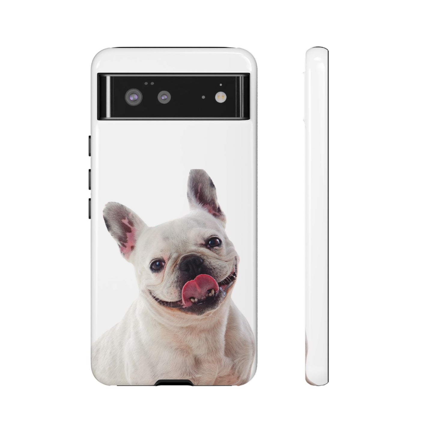 Adorable French Bulldog Protective Phone Case – Dual Layer, Wireless Charging Support | iPhone, Samsung, Google