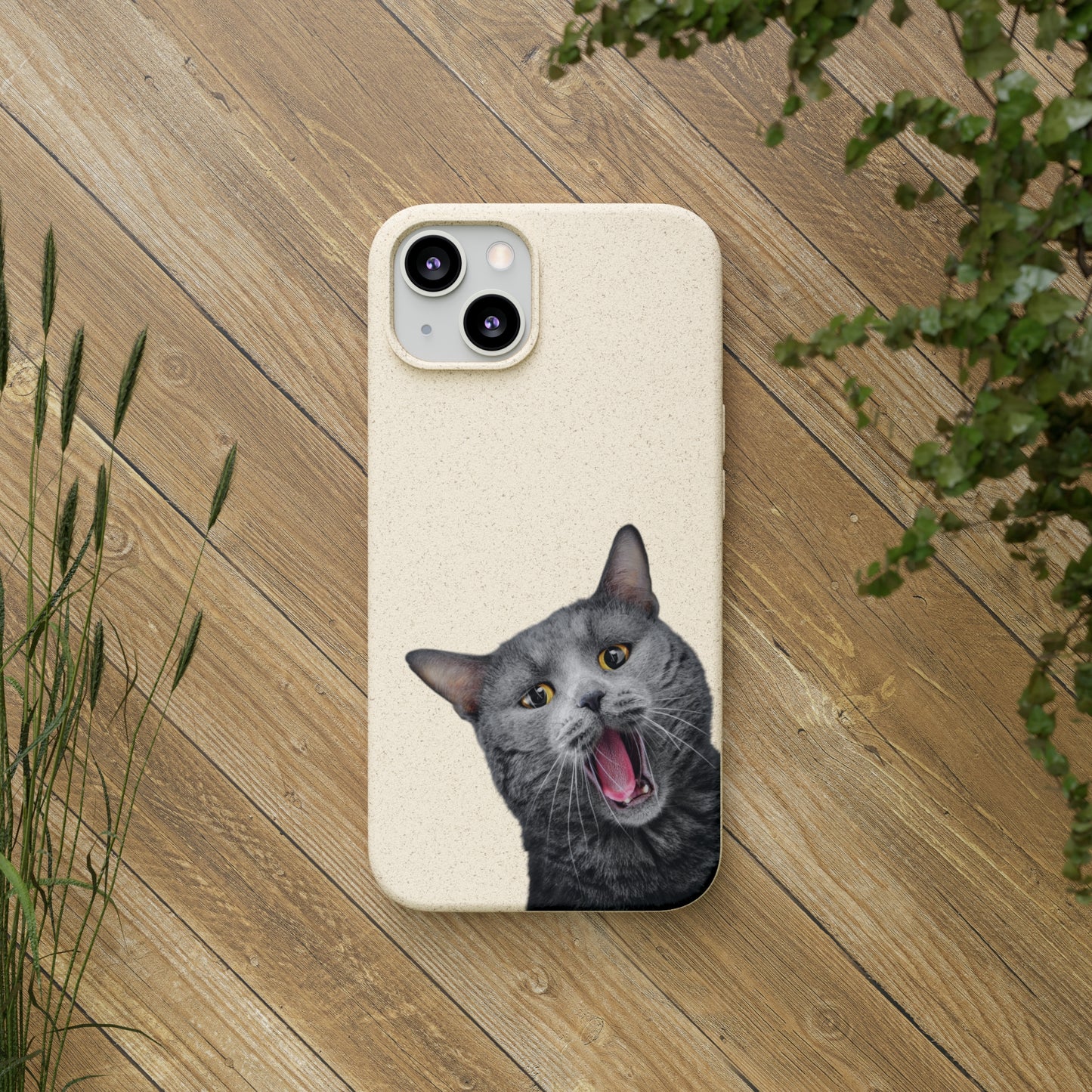 Biodegradable Cat Lover Phone Case – Eco-Friendly, Wireless Charging, Plant-Based Materials | Multiple Sizes Available