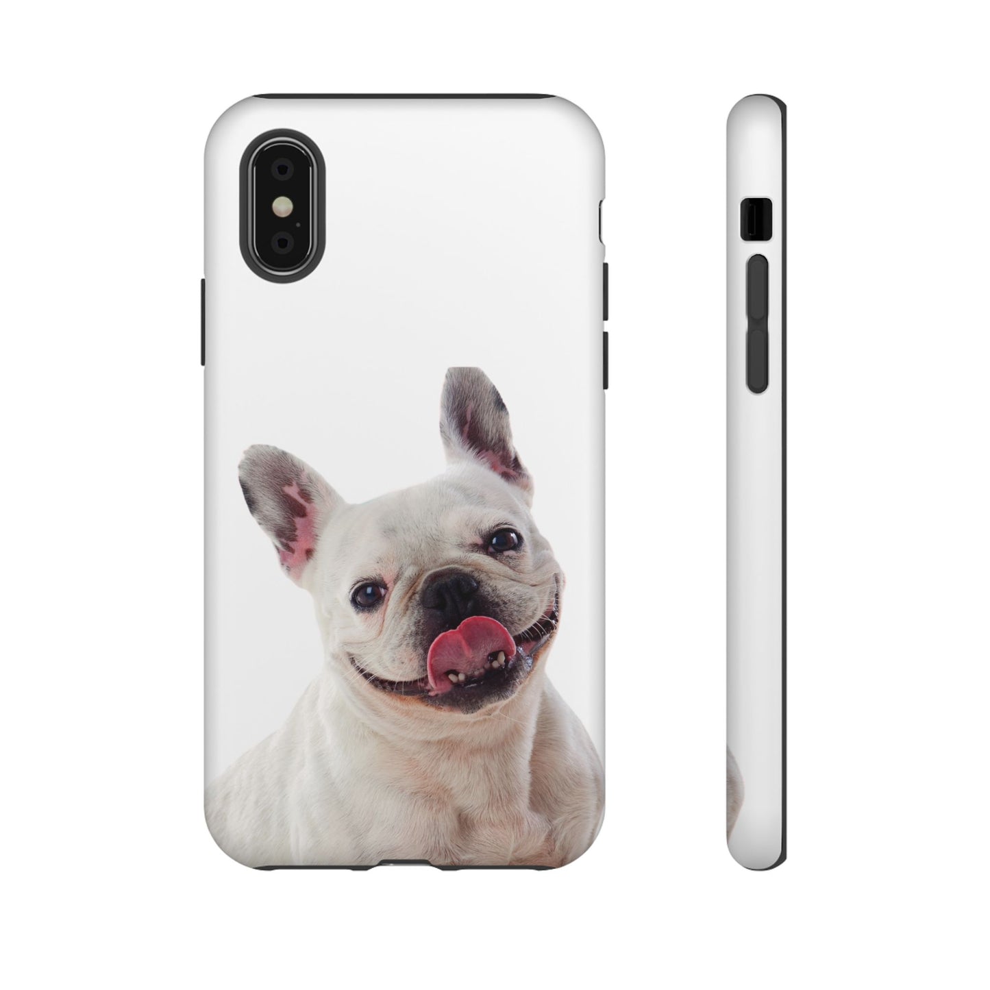 Adorable French Bulldog Protective Phone Case – Dual Layer, Wireless Charging Support | iPhone, Samsung, Google