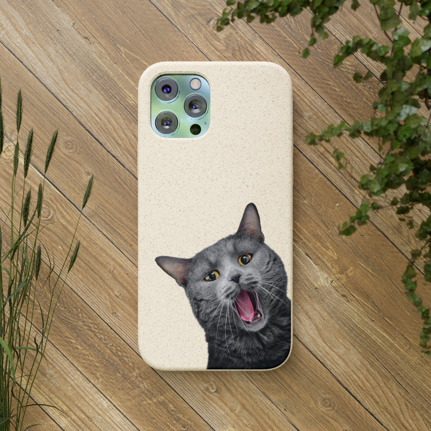 Biodegradable Cat Lover Phone Case – Eco-Friendly, Wireless Charging, Plant-Based Materials | Multiple Sizes Available