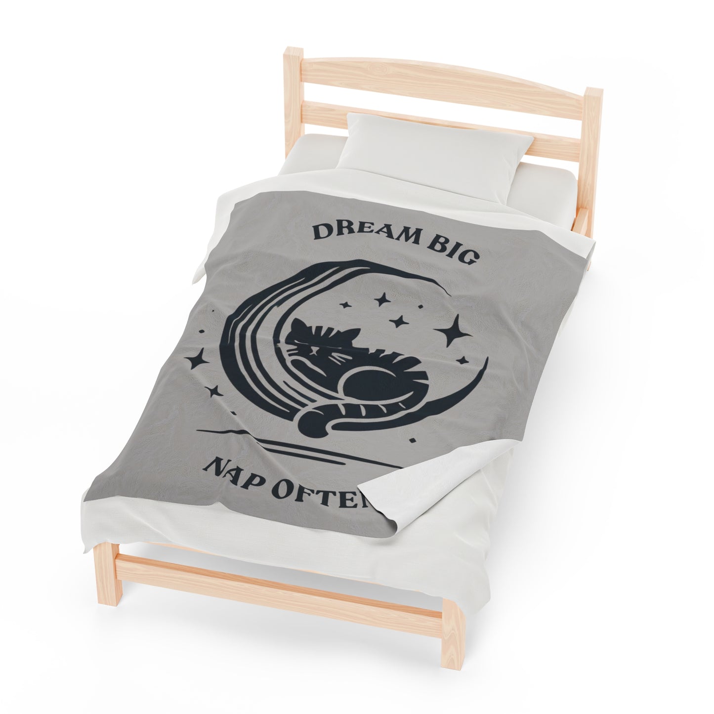 Dream Big, Nap Often Cozy Cat Blanket – Minimalist Design for Pet Lovers