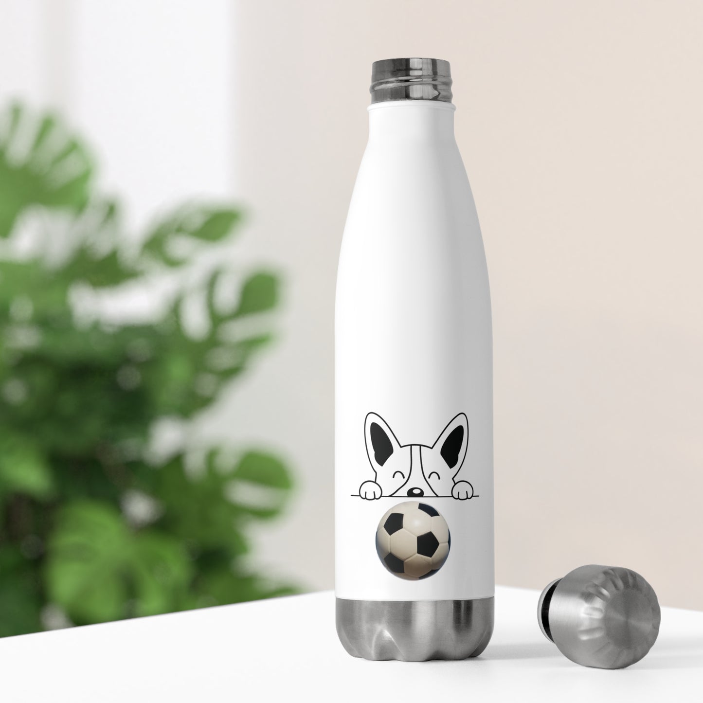 Dog & Soccer Ball Stainless Steel Water Bottle – Double Insulated, Eco-Friendly | 20oz