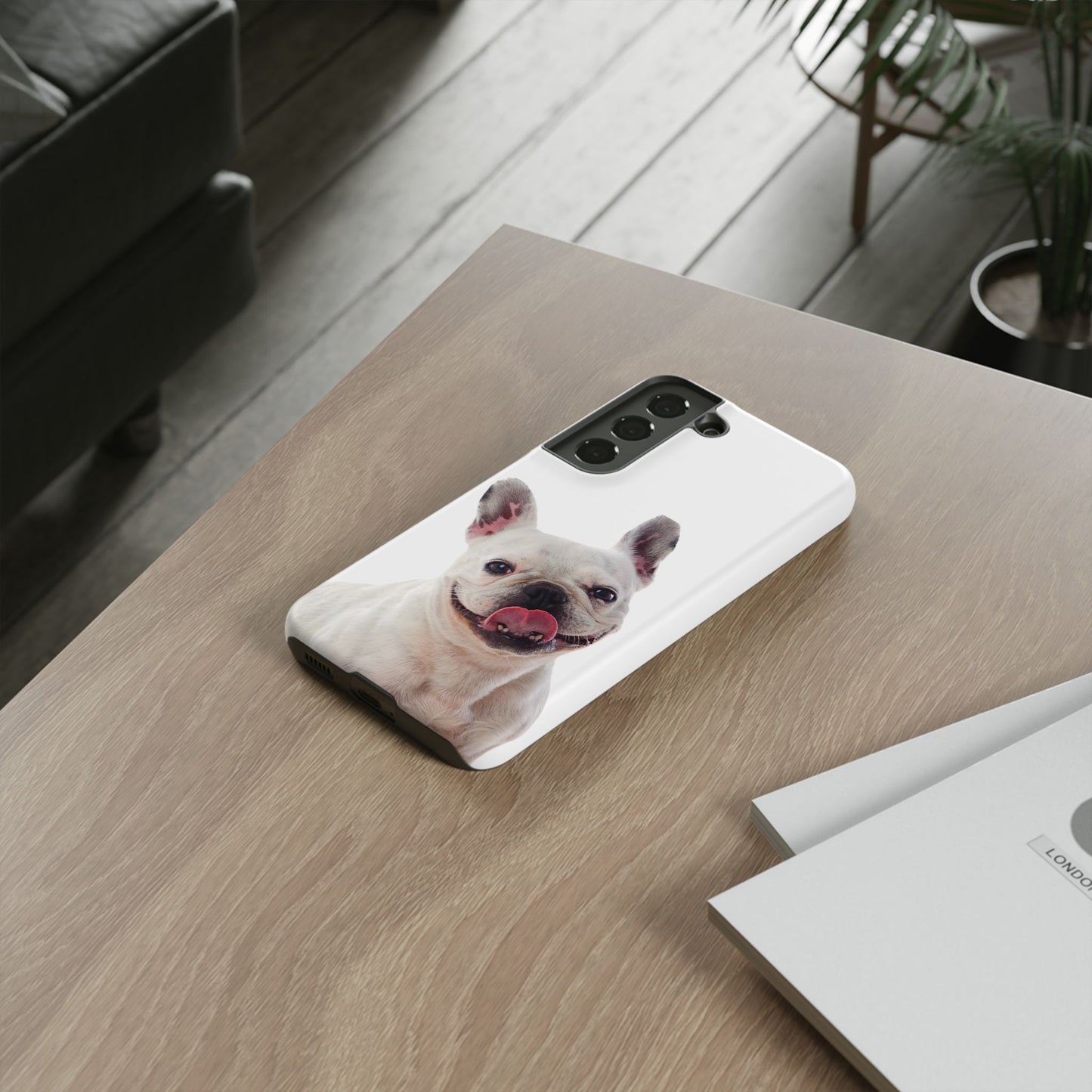 Adorable French Bulldog Protective Phone Case – Dual Layer, Wireless Charging Support | iPhone, Samsung, Google