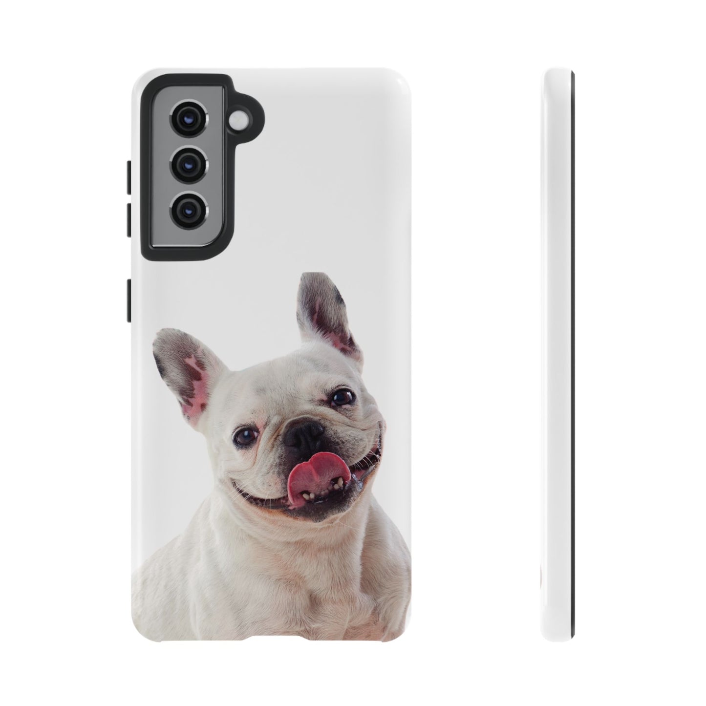 Adorable French Bulldog Protective Phone Case – Dual Layer, Wireless Charging Support | iPhone, Samsung, Google