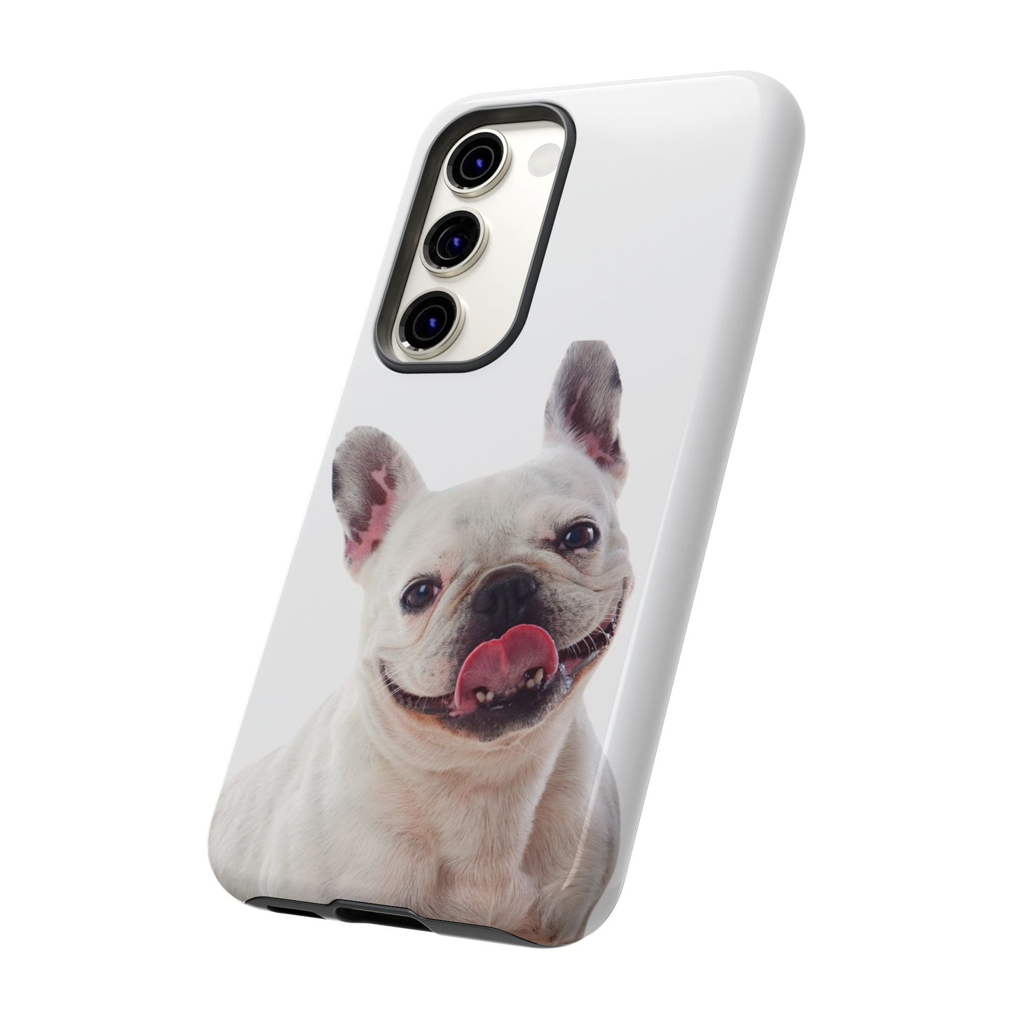 Adorable French Bulldog Protective Phone Case – Dual Layer, Wireless Charging Support | iPhone, Samsung, Google