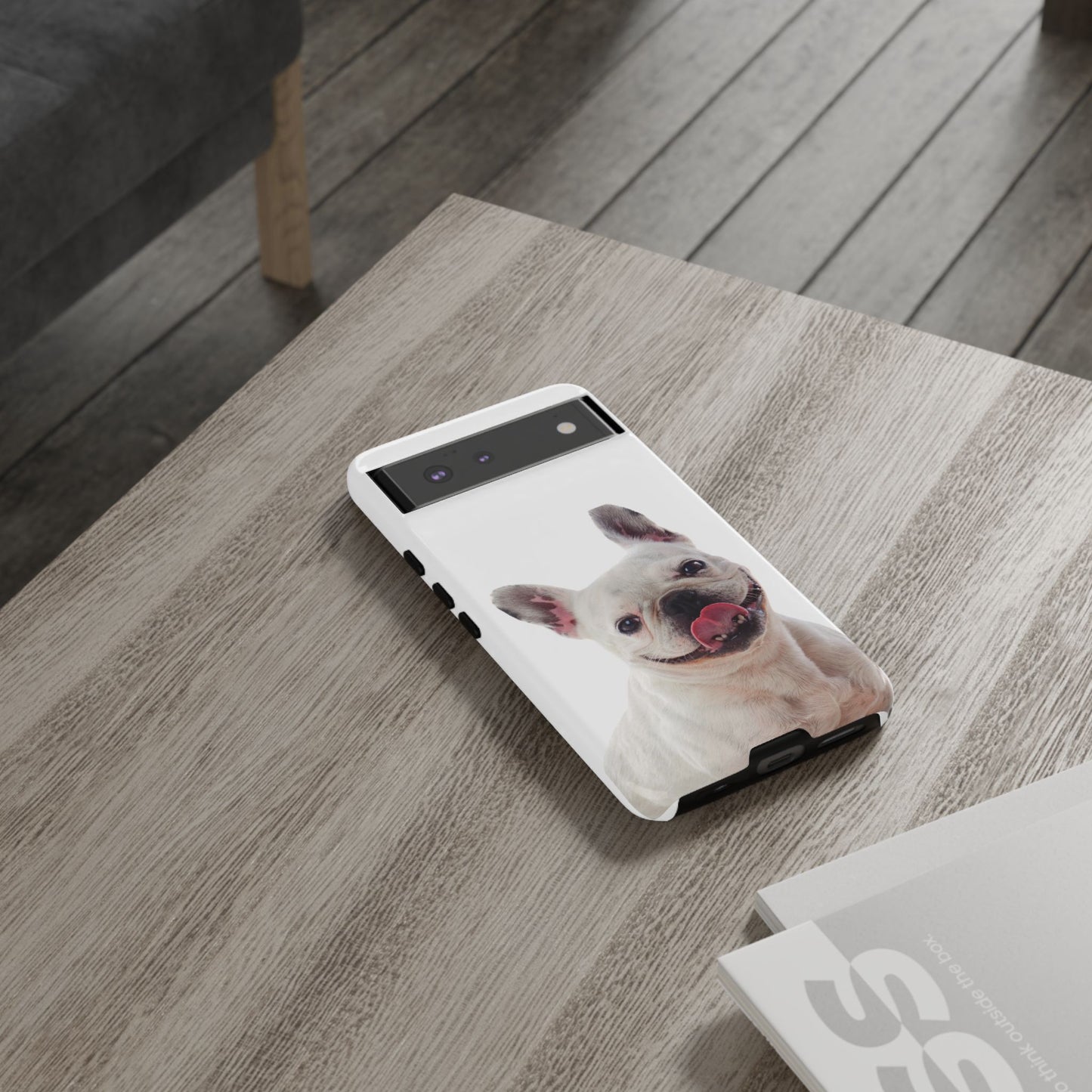 Adorable French Bulldog Protective Phone Case – Dual Layer, Wireless Charging Support | iPhone, Samsung, Google