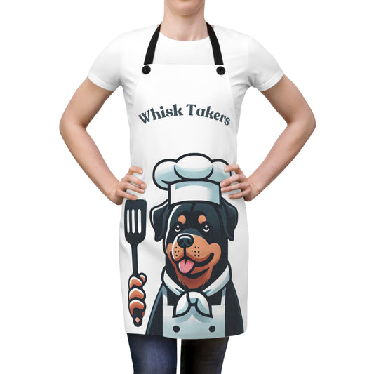 Rottweiler Chef 'Whisk Takers' Poly Twill Apron – Stylish, Fun & Durable Cooking Accessory