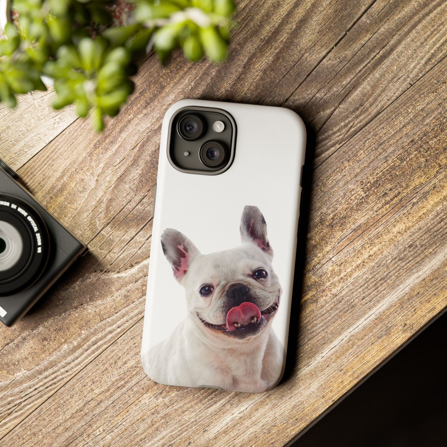 Adorable French Bulldog Protective Phone Case – Dual Layer, Wireless Charging Support | iPhone, Samsung, Google