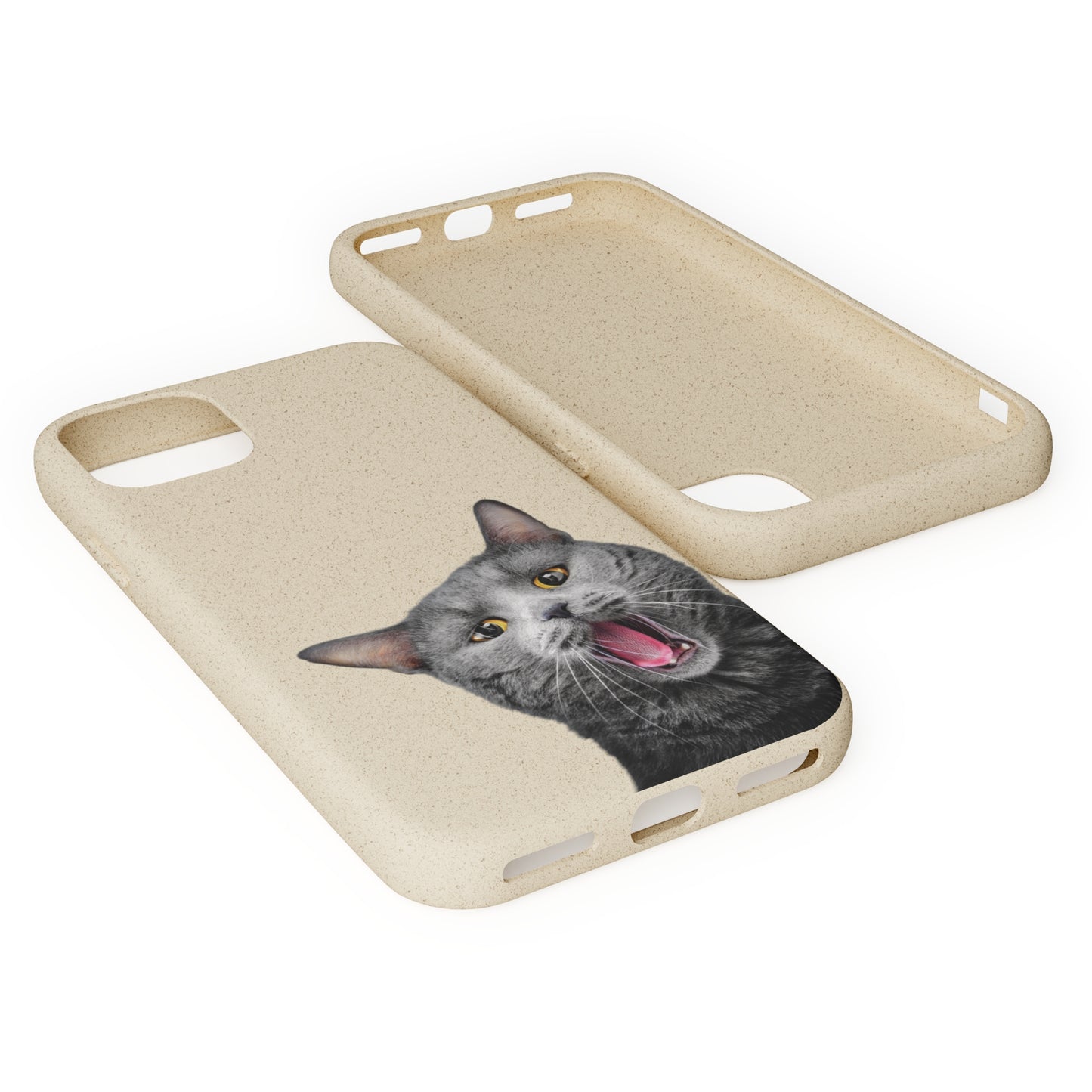 Biodegradable Cat Lover Phone Case – Eco-Friendly, Wireless Charging, Plant-Based Materials | Multiple Sizes Available