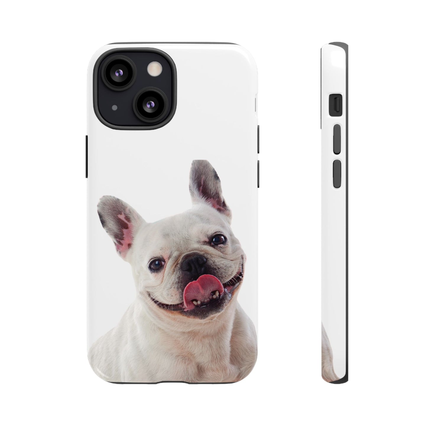 Adorable French Bulldog Protective Phone Case – Dual Layer, Wireless Charging Support | iPhone, Samsung, Google