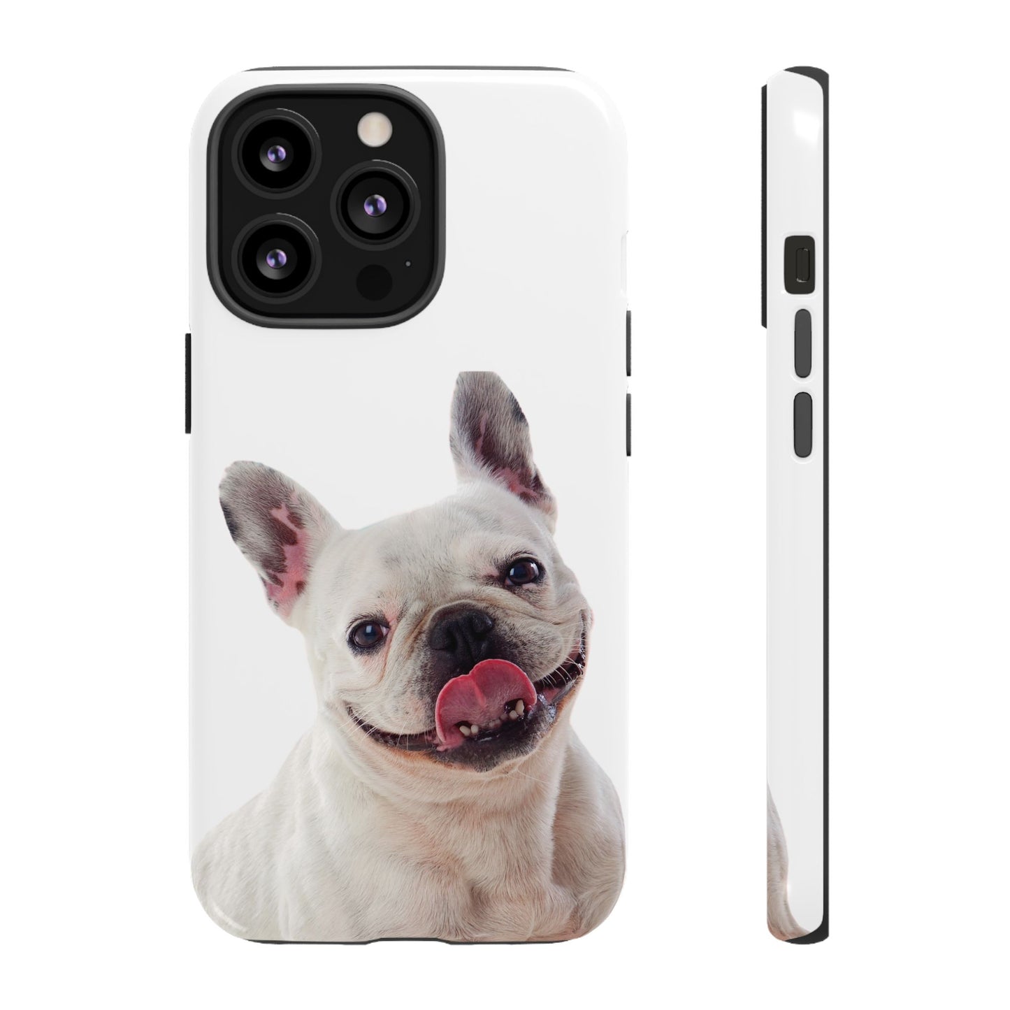 Adorable French Bulldog Protective Phone Case – Dual Layer, Wireless Charging Support | iPhone, Samsung, Google