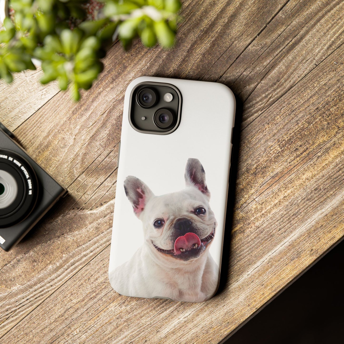 Adorable French Bulldog Protective Phone Case – Dual Layer, Wireless Charging Support | iPhone, Samsung, Google