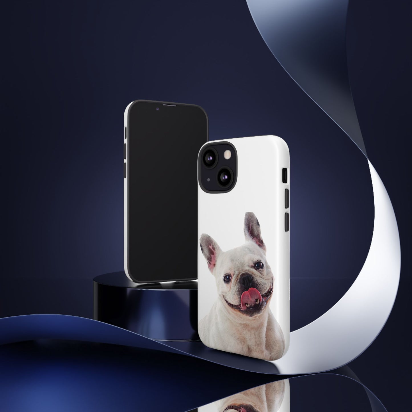 Adorable French Bulldog Protective Phone Case – Dual Layer, Wireless Charging Support | iPhone, Samsung, Google