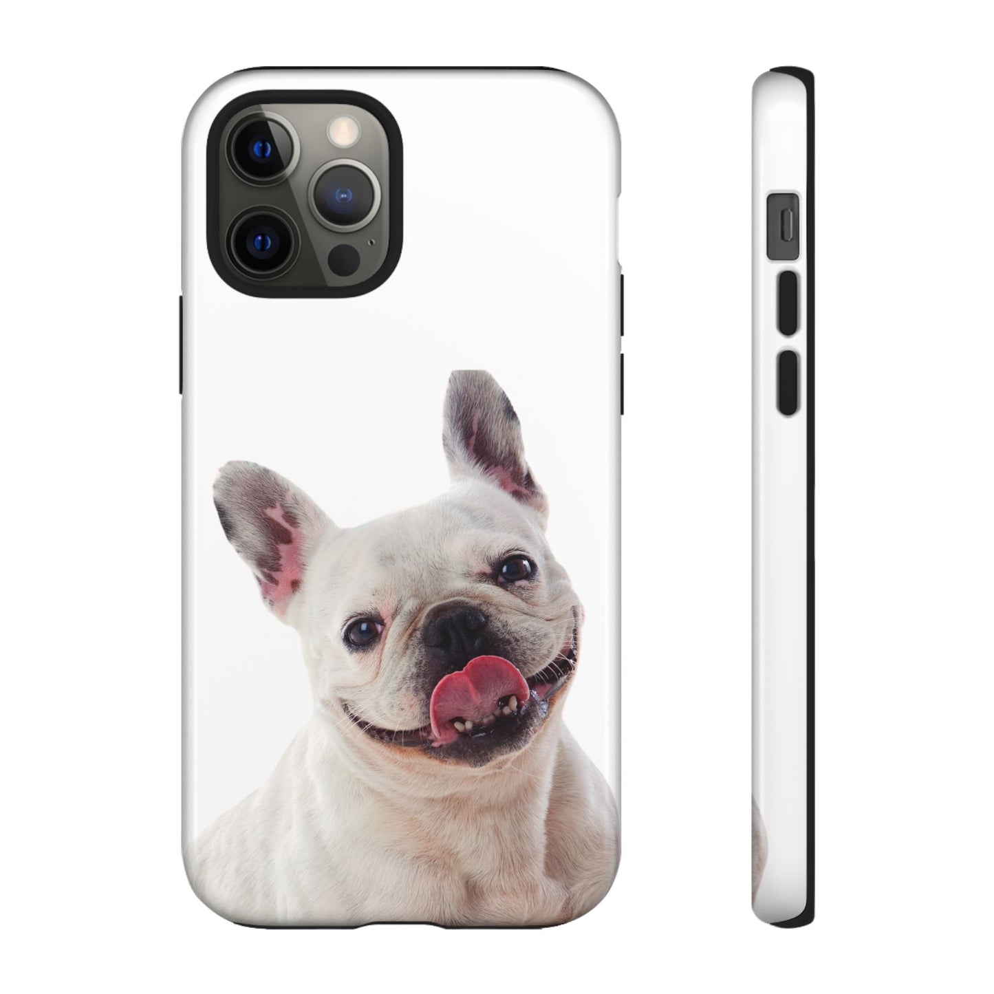 Adorable French Bulldog Protective Phone Case – Dual Layer, Wireless Charging Support | iPhone, Samsung, Google