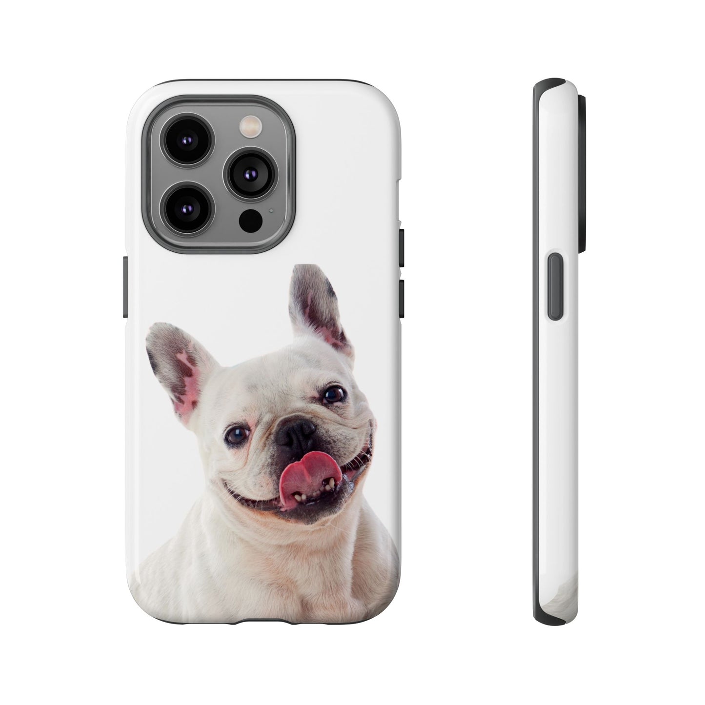 Adorable French Bulldog Protective Phone Case – Dual Layer, Wireless Charging Support | iPhone, Samsung, Google