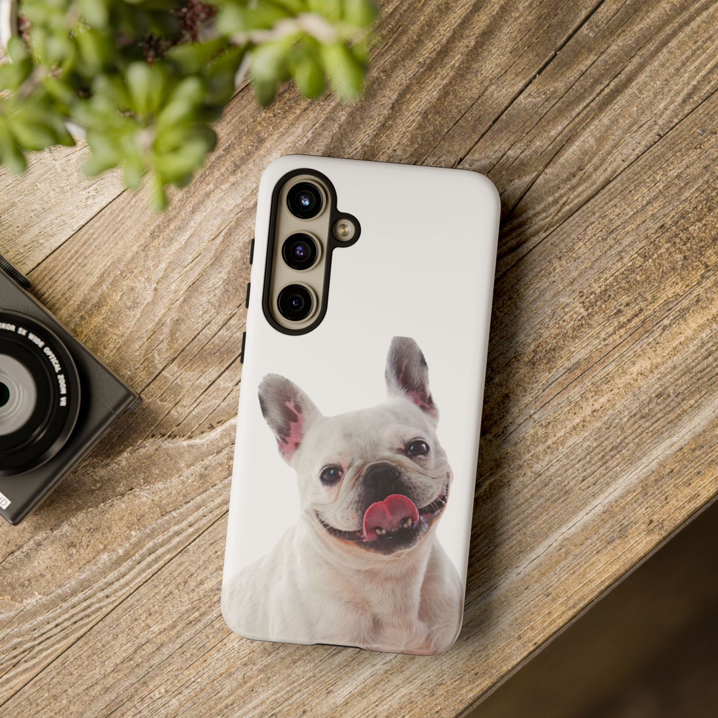 Adorable French Bulldog Protective Phone Case – Dual Layer, Wireless Charging Support | iPhone, Samsung, Google