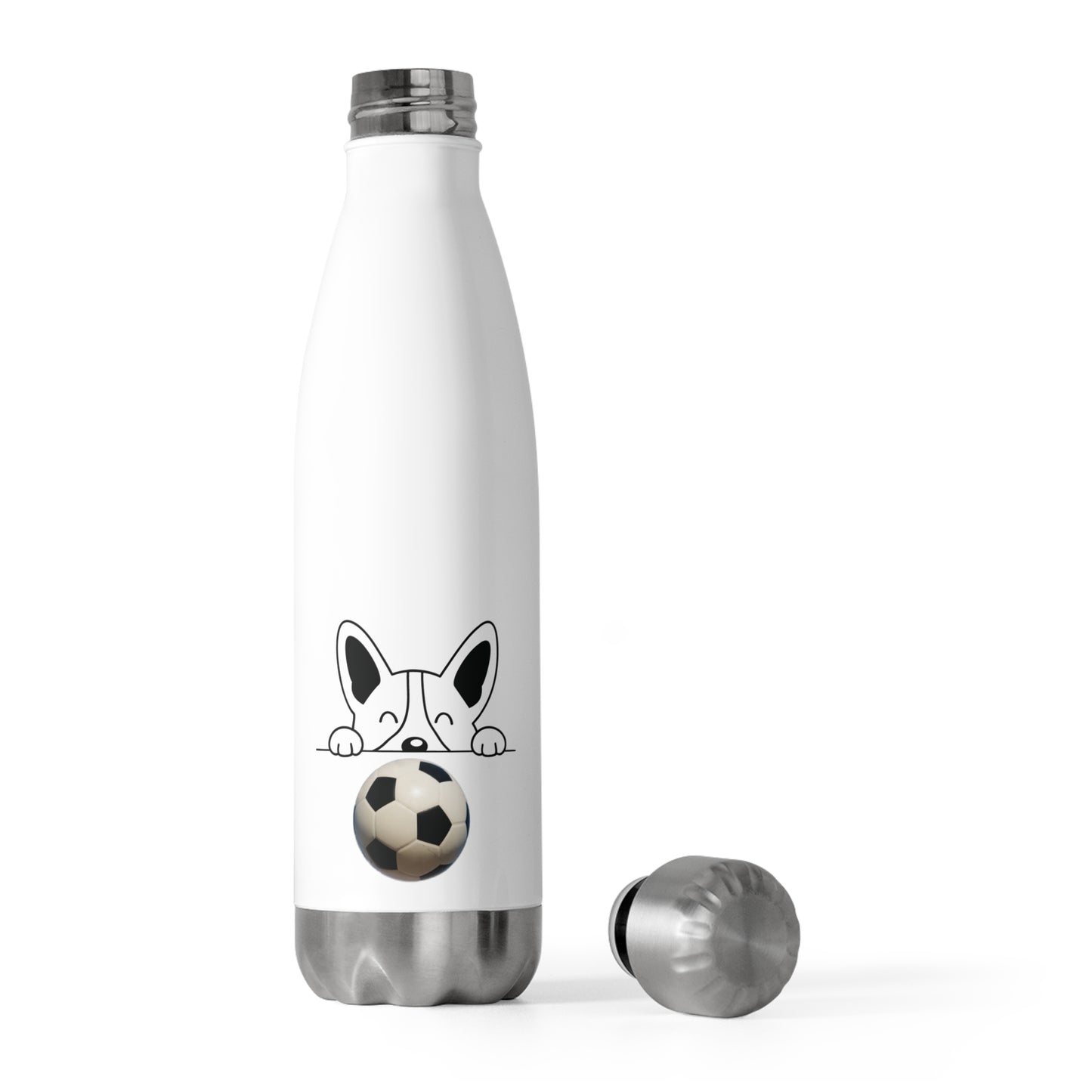 Dog & Soccer Ball Stainless Steel Water Bottle – Double Insulated, Eco-Friendly | 20oz